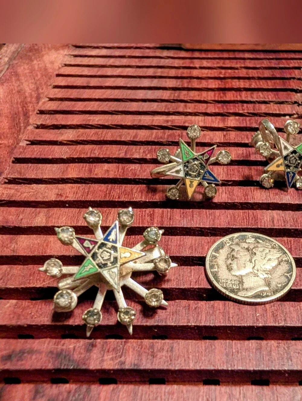 Order Of The Eastern Star Brooch and Earrings Set - Women Jewelry